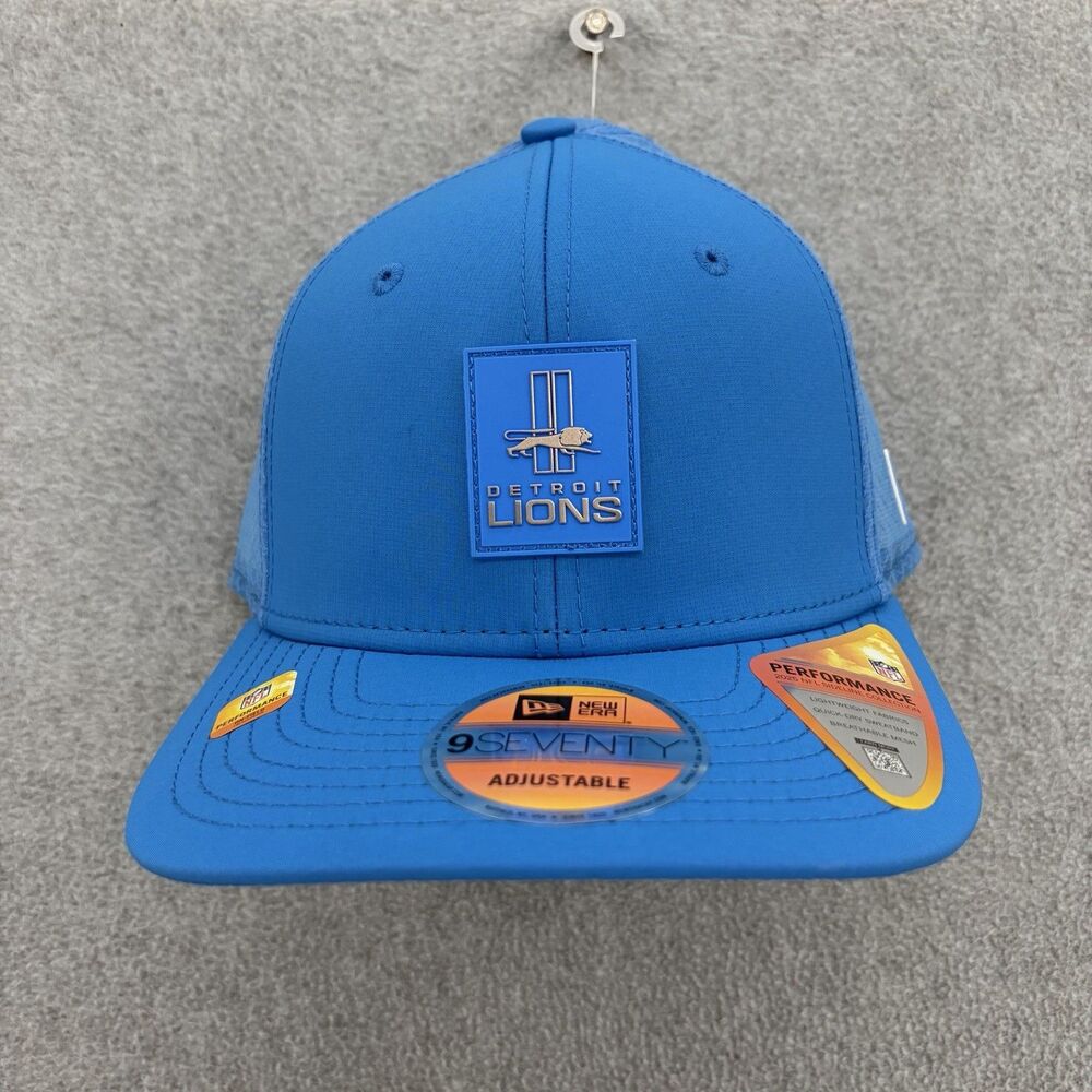 Detroit Lions New Era Side Line Collection Blue Adjustable Hat NWT